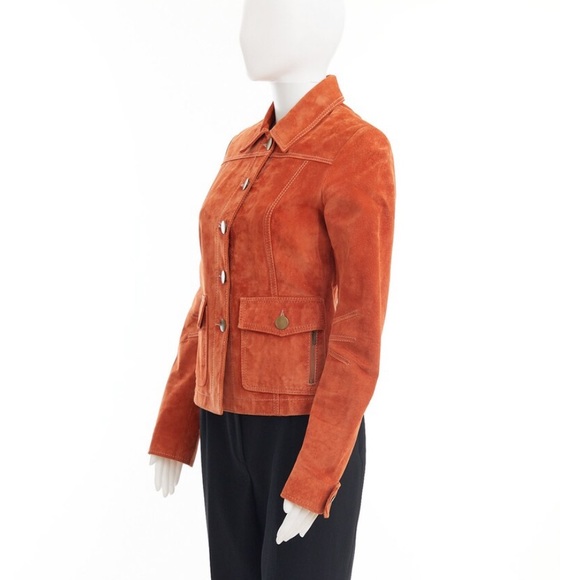 Danier orange suede leather jacket / XS - Picture 3 of 8